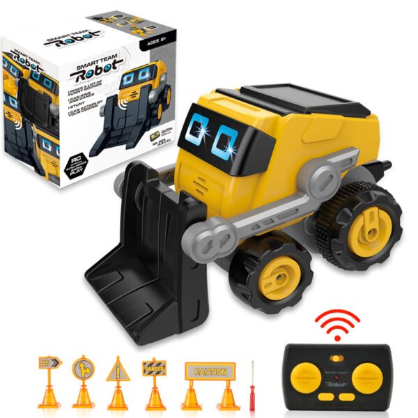 GizmoVine Remote Control Robot Bulldozer Construction Truck Toy Set - Image 2