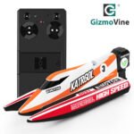 GizmoVine T06 Mini Remote Control Double Hull Speed Boat for Pools and Ponds, Red