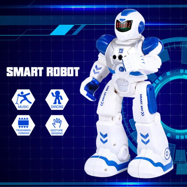 GizmoVine Remote Control Robot for Kids Intelligent Programmable with Infrared Controller, Dancing, Singing, Led Eyes, Gesture Sensing, Blue - Image 1
