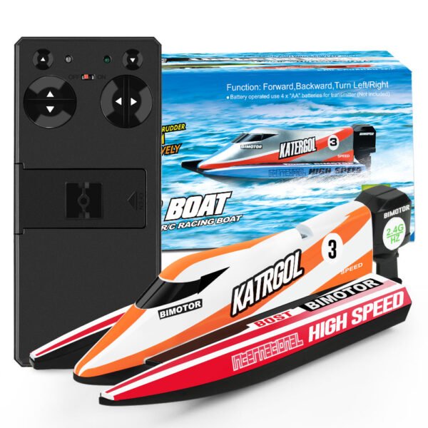 GizmoVine T06 Mini Remote Control Double Hull Speed Boat for Pools and Ponds, Red - Image 2
