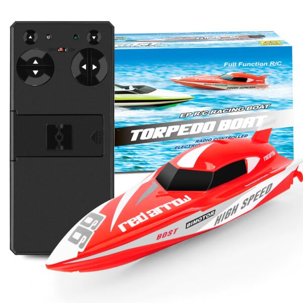 GizmoVine T05 Mini Remote Control Speed Boat for Pools and Ponds, Red - Image 1