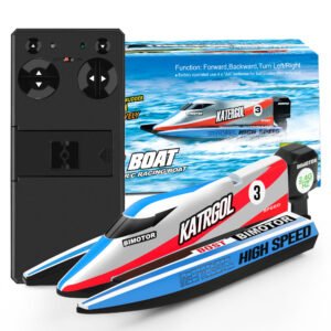 GizmoVine T06 Mini Remote Control Double Hull Speed Boat for Pools and Ponds, Blue