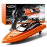 Gizmovine T04 Remote Control Boats for Pools and Lakes, 2.4GHz High Speed RC Boats for Kids, Adventure Racing Boat Toys for Boys, Orange - Image 2