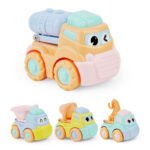 Gizmovine 4WD Mini Cartoon Inertial Cars Construction Vehicle Truck Toy Friction Powered Push Go - Image 2