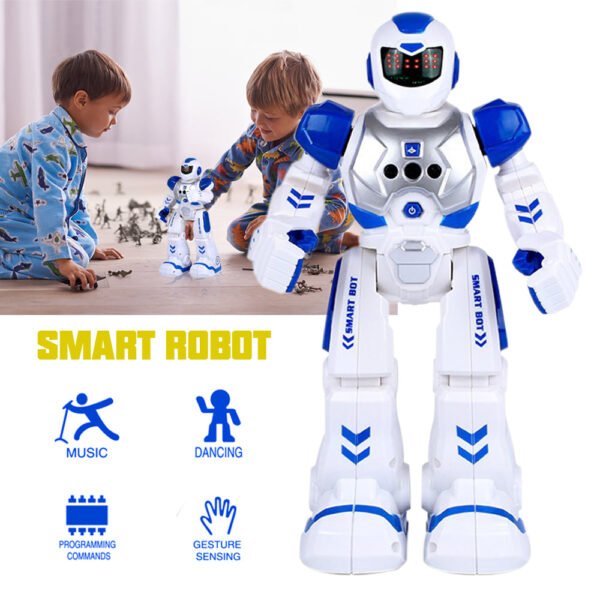 GizmoVine Remote Control Robot for Kids Intelligent Programmable with Infrared Controller, Dancing, Singing, Led Eyes, Gesture Sensing, Blue - Image 2