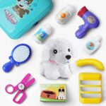 GizmoVine Dog Grooming Doctor Kit, Puppy Carrier Pretend Play Set - Image 3