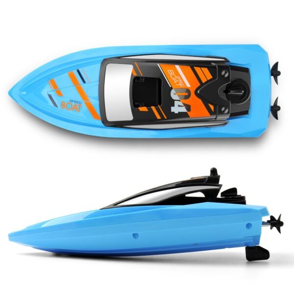 GizmoVine T04 Remote Control Boats for Pools and Lakes, 2.4GHz High Speed RC Boats for Kids, Adventure Racing Boat Toys for Boys, Blue - Image 3