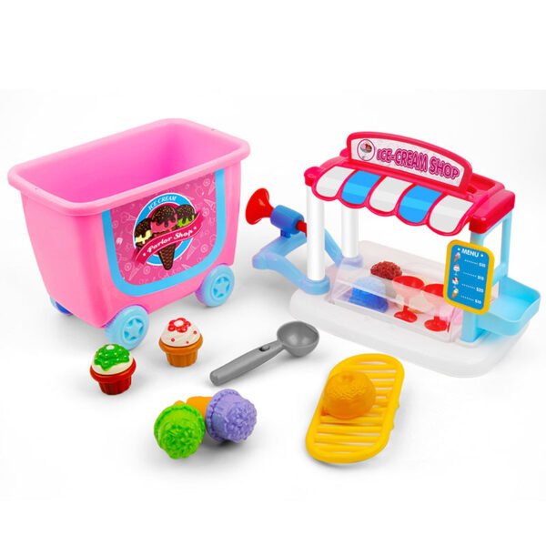 Gizmovine Ice Cream Pretend Toys Set 31pcs Pretend School Playset Food Truck Ice Cream Cart Toys for Kids Boys Girls - Image 3