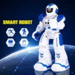 GizmoVine Remote Control Robot for Kids Intelligent Programmable with Infrared Controller, Dancing, Singing, Led Eyes, Gesture Sensing, Blue - Image 3