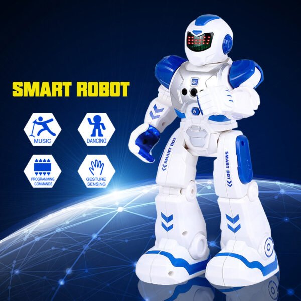 GizmoVine Remote Control Robot for Kids Intelligent Programmable with Infrared Controller, Dancing, Singing, Led Eyes, Gesture Sensing, Blue - Image 3