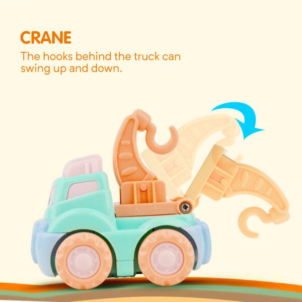 Gizmovine 4WD Mini Cartoon Inertial Cars Construction Vehicle Truck Toy Friction Powered Push Go - Image 4