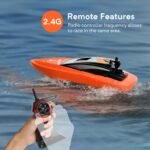 Gizmovine T04 Remote Control Boats for Pools and Lakes, 2.4GHz High Speed RC Boats for Kids, Adventure Racing Boat Toys for Boys, Orange - Image 4