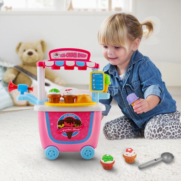 Gizmovine Ice Cream Pretend Toys Set 31pcs Pretend School Playset Food Truck Ice Cream Cart Toys for Kids Boys Girls - Image 1