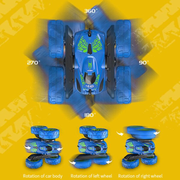 GizmoVine K03 Remote Control Stunt Car 4WD 2.4Ghz Double Sided Rotating 360° Flips - Image 3
