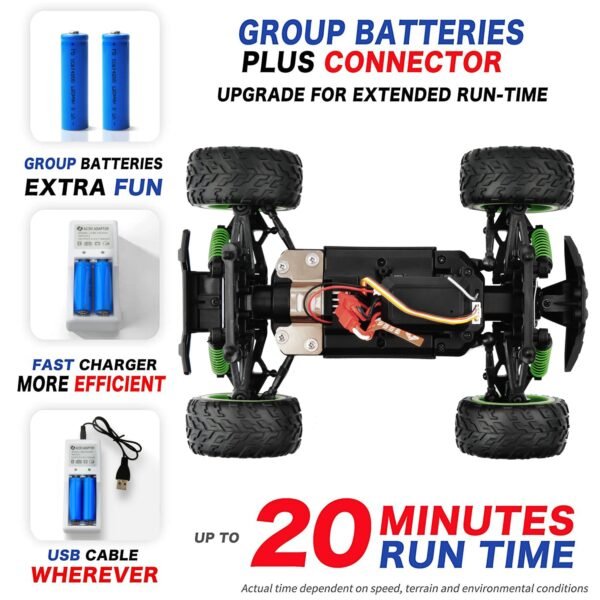 GizmoVine Remote Control Car Hobbyist 4x4 FY15 RC Truck, [1:16 Scale 45 Km/h High Speed IPX-5 Water Resist] Off Road Racing Electric 4WD Monster Truck Toy Vehicle with Rechargeable Batteries for Adult Boys - Image 3