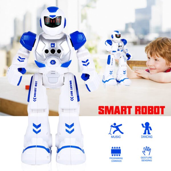 GizmoVine Remote Control Robot for Kids Intelligent Programmable with Infrared Controller, Dancing, Singing, Led Eyes, Gesture Sensing, Blue - Image 4