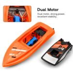 Gizmovine T04 Remote Control Boats for Pools and Lakes, 2.4GHz High Speed RC Boats for Kids, Adventure Racing Boat Toys for Boys, Orange - Image 5