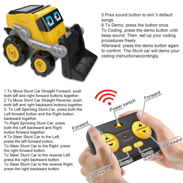 GizmoVine Remote Control Robot Bulldozer Construction Truck Toy Set - Image 6