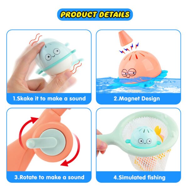 GizmoVine Magnetic Fishing Bathtub Toys, Bathroom Water Toys for Kids Baby and Toddlers - Image 8