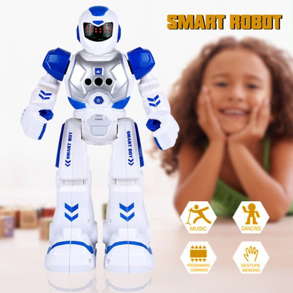 GizmoVine Remote Control Robot for Kids Intelligent Programmable with Infrared Controller, Dancing, Singing, Led Eyes, Gesture Sensing, Blue - Image 5