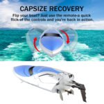 GizmoVine 2021 Version (H106), T03 Remote Control Boat High Speed (20MPH+) RC Boats for Pools and Lakes with Extra Battery for Kids and Adults , Blue and White - Image 9