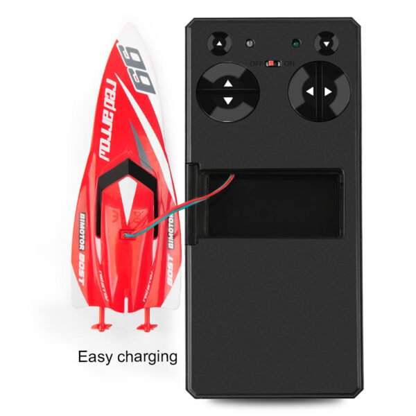 GizmoVine T05 Mini Remote Control Speed Boat for Pools and Ponds, Red - Image 5