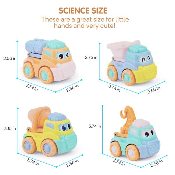 Gizmovine 4WD Mini Cartoon Inertial Cars Construction Vehicle Truck Toy Friction Powered Push Go - Image 6