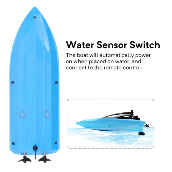 GizmoVine T04 Remote Control Boats for Pools and Lakes, 2.4GHz High Speed RC Boats for Kids, Adventure Racing Boat Toys for Boys, Blue - Image 8