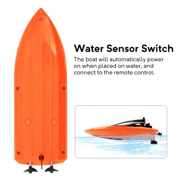 Gizmovine T04 Remote Control Boats for Pools and Lakes, 2.4GHz High Speed RC Boats for Kids, Adventure Racing Boat Toys for Boys, Orange - Image 8