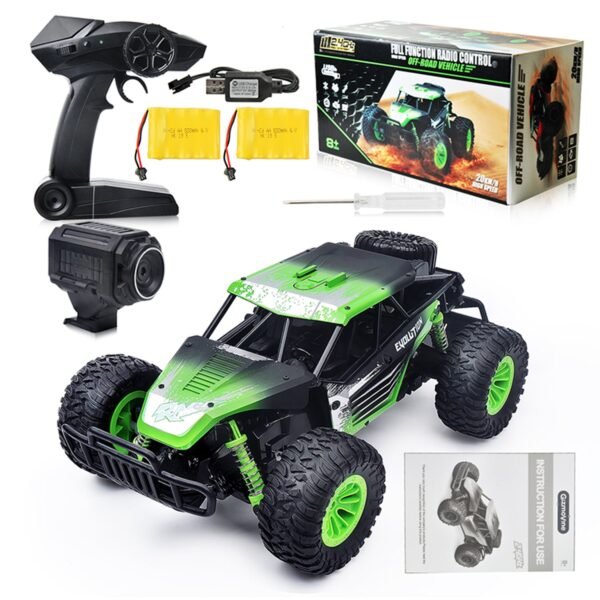 Gizmovine HQ02 Wify Remote Control Car with Camera, High Speed Racing Off-Road RC Cars with 2 Rechargeable Batteries, Waterproof RC Monster Trucks Buggy Vehicle Electric Toy Cars for All Kids Boy, Green - Image 2