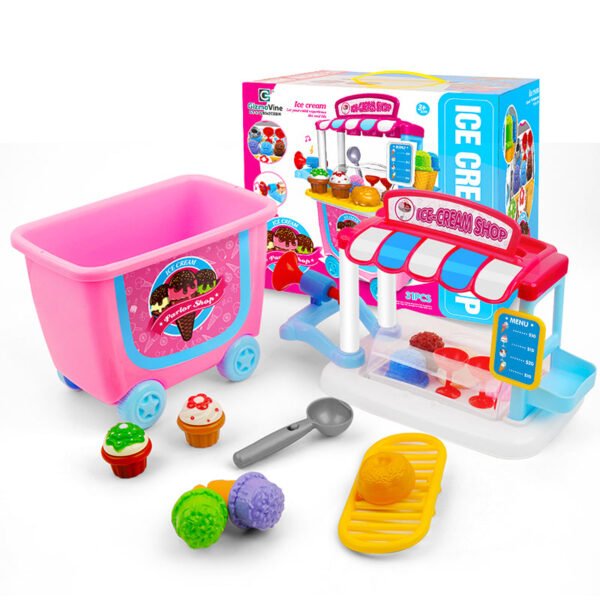 Gizmovine Ice Cream Pretend Toys Set 31pcs Pretend School Playset Food Truck Ice Cream Cart Toys for Kids Boys Girls - Image 6