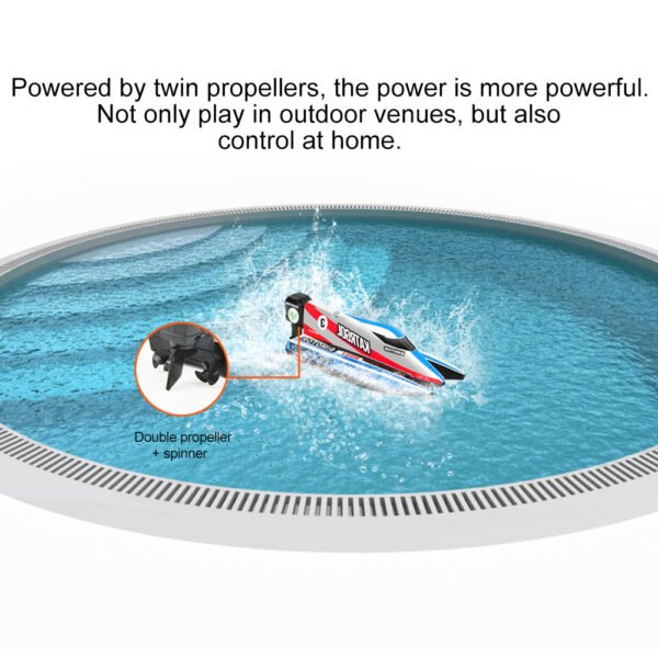 GizmoVine T06 Mini Remote Control Double Hull Speed Boat for Pools and Ponds, Blue - Image 7