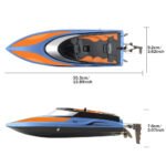 GizmoVine 2021 Version (H102)-T02 Remote Control Boat High Speed (20MPH+) RC Boats for Pools and Lakes with Extra Battery for Kids and Adults , Blue and Orange - Image 6