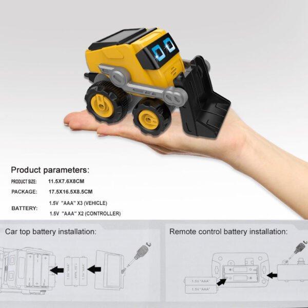 GizmoVine Remote Control Robot Bulldozer Construction Truck Toy Set - Image 8