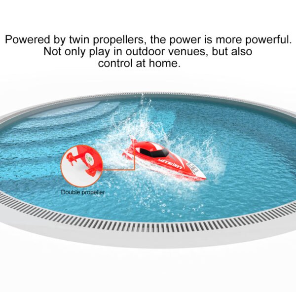 GizmoVine T05 Mini Remote Control Speed Boat for Pools and Ponds, Red - Image 6