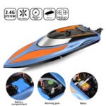 GizmoVine 2021 Version (H102)-T02 Remote Control Boat High Speed (20MPH+) RC Boats for Pools and Lakes with Extra Battery for Kids and Adults , Blue and Orange - Image 7