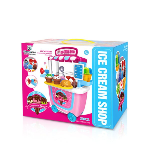 Gizmovine Ice Cream Pretend Toys Set 31pcs Pretend School Playset Food Truck Ice Cream Cart Toys for Kids Boys Girls - Image 7