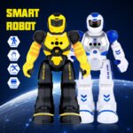 GizmoVine Remote Control Robot for Kids Intelligent Programmable with Infrared Controller, Dancing, Singing, Led Eyes, Gesture Sensing, Yellow - Image 4