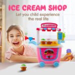 Gizmovine Ice Cream Pretend Toys Set 31pcs Pretend School Playset Food Truck Ice Cream Cart Toys for Kids Boys Girls - Image 9