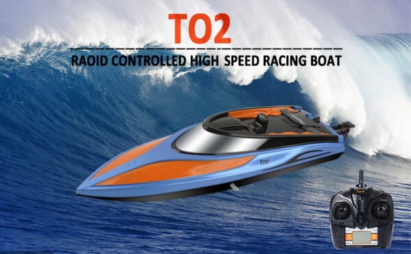 GizmoVine 2021 Version (H102)-T02 Remote Control Boat High Speed (20MPH+) RC Boats for Pools and Lakes with Extra Battery for Kids and Adults , Blue and Orange - Image 11