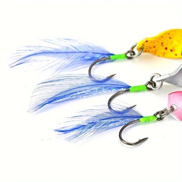 10/5PCS Twisted Metal Fishing Lures Spinner Jigging Baits 360 Degree Rotating Lures with Feather Metal Jigs Fishing Accessories - Image 5