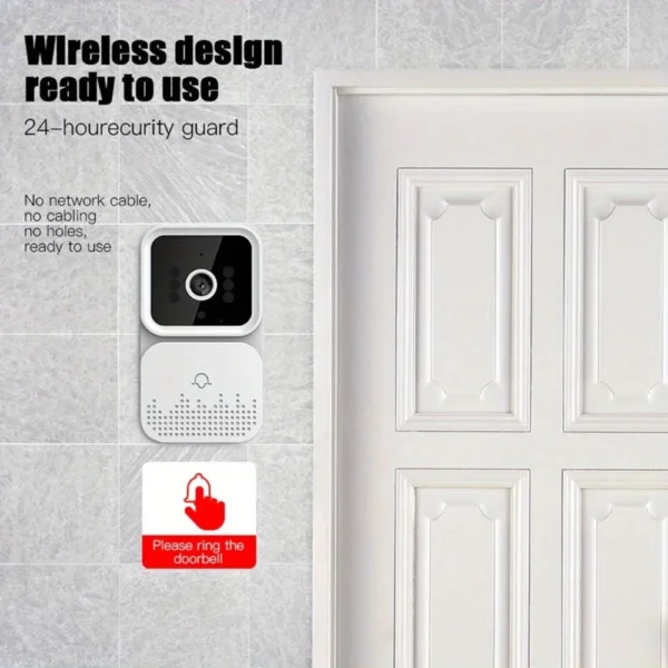 Wireless smart video doorbell 2.4GWiFi, 2-channel audio, night vision, SD card/cloud storage home security surveillance camera - Image 4