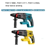 Brushless 26MM Electric Hammer Drill Multifunctional Rotary Cordless Rechargeable Power Tools Fit Makita/Dewalt 18V Battery - Image 4