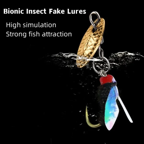 5PCS Bionic Insect Fake Lures Bionic Bee Lures Fly Hook with Wings Scud Fly Bug Insect Bait Artificial Worm Lure Fishing Tackle - Image 3