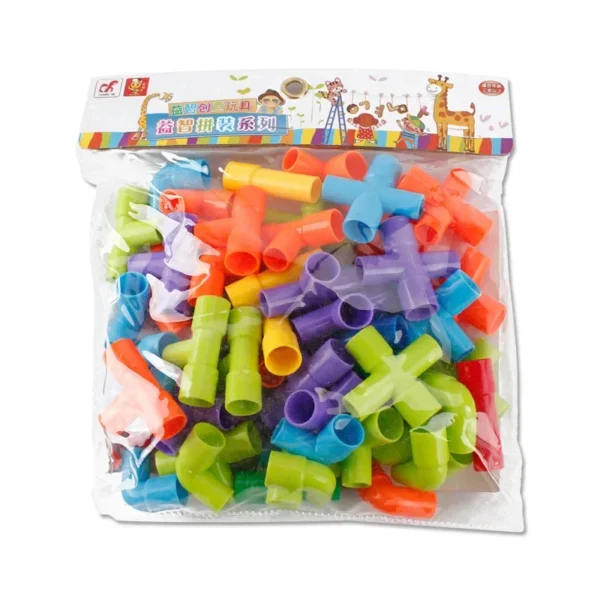Color Water Pipe Building Blocks Children DIY Assembling Pipeline Tunnel Plastic Splicing Building Blocks Kids Educational Toys - Image 3