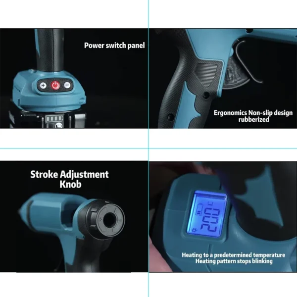 Electric Hot Melt Glue Gun Cordless LED Display Adjustable Temperature 11mm Glue Stick Melt Welding Fit Makita 18V No Battery - Image 3
