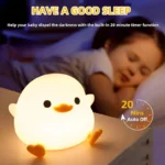 DoDo Duck Night Light, Cute Duck Lamp, Rechargeable Dimmable Nightlight, Silicone LED Bedside Lamp Nursery Touch-Sensitive - Image 4