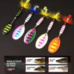 7.5G Spinner Metal Bait Colorful Sequins Fishing Lures Lifelike Crankbaits Set Bass Trout Salmon Hard Metal Spinner Baits Kit - Image 4
