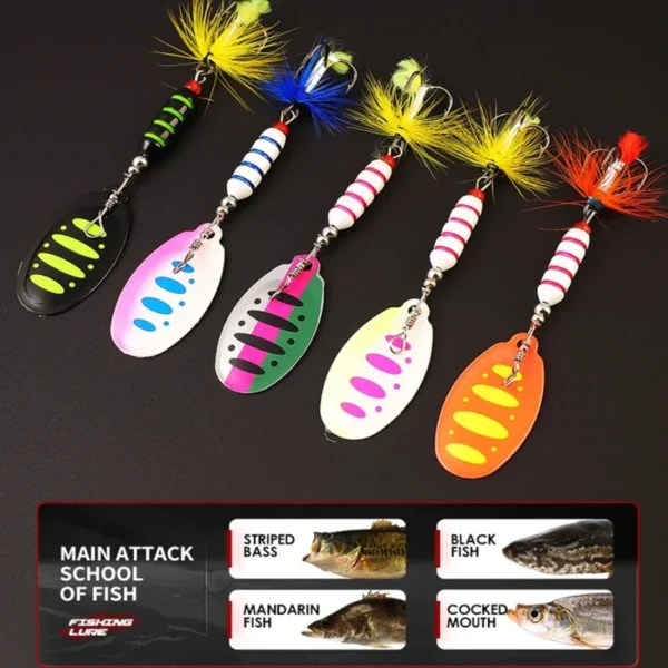 7.5G Spinner Metal Bait Colorful Sequins Fishing Lures Lifelike Crankbaits Set Bass Trout Salmon Hard Metal Spinner Baits Kit - Image 4