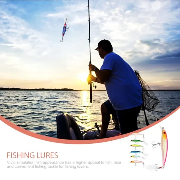 Laser 3D Eyes Bionic Minnow Fishing Lure Artificial Hard Bait with Feather Treble Hooks Simulated Bait for Freshwater Perch Fish - Image 6